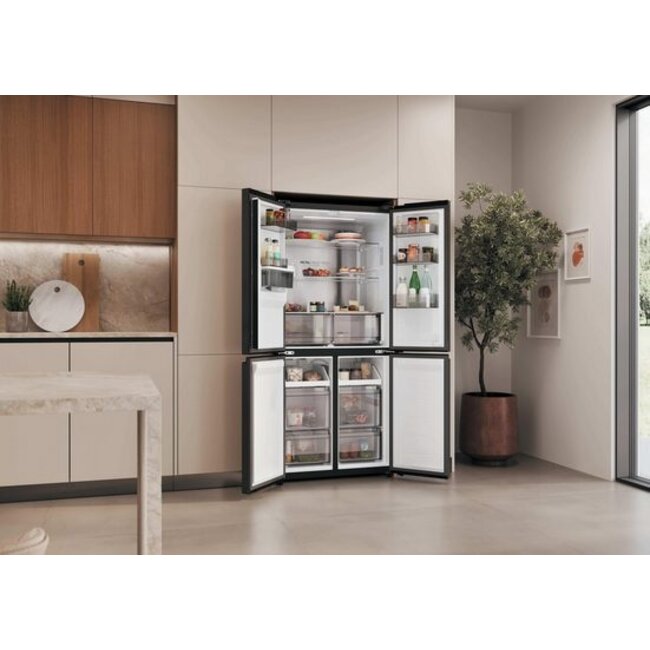 Haier HCR58S18CWMB | Multi Door | Amerikaanse koelkast | Zwart