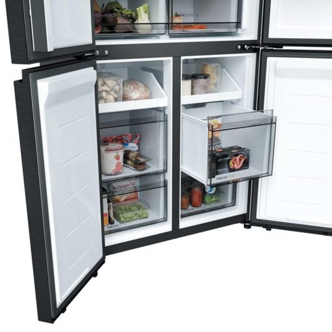 Haier HCR58S18CWMB | Multi Door | Amerikaanse koelkast | Zwart