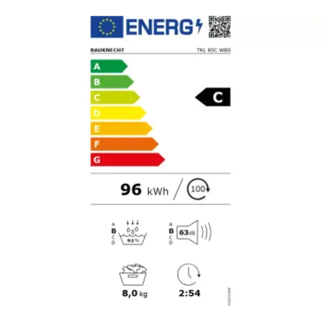 Bauknecht TKL 85C WBS | Warmtepompdroger | 8 kg | Wifi | C