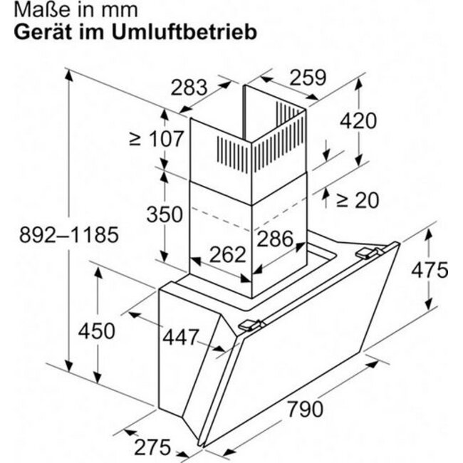 Siemens LC81KAN60 | Schuine afzuigkap | Zwart | 80 cm