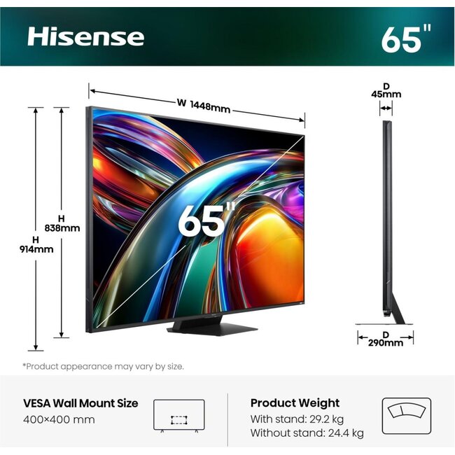 Hisense 65UR9DS - MiniLed Smart TV 4K - 65 Inch