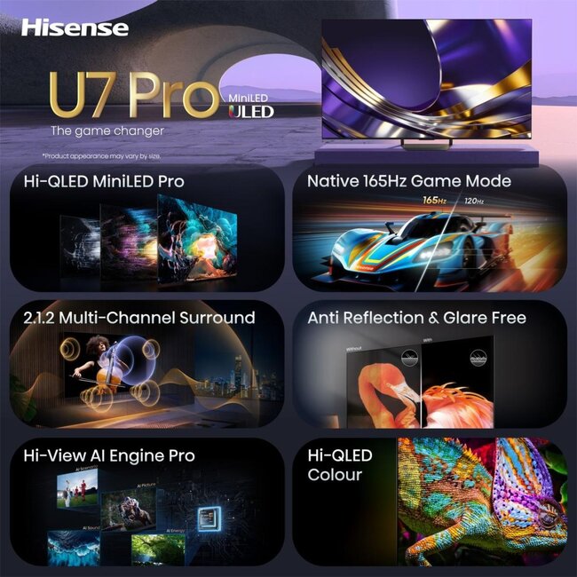 Hisense 55U7DS PRO | ULED MiniLED Smart TV 4K | 55 inch