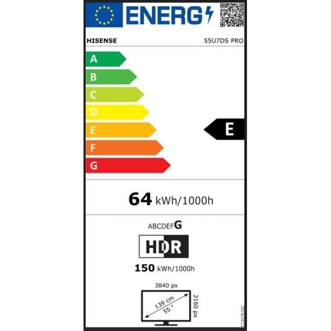 Hisense 55U7DS PRO | ULED MiniLED Smart TV 4K | 55 inch