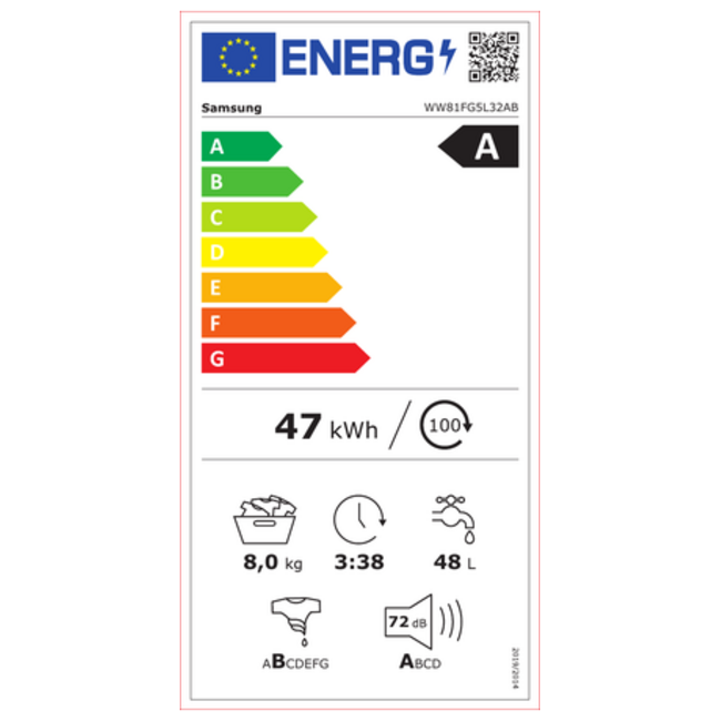 Samsung WW81FG5L32AB | Wasmachine | 8 kg | Zwart