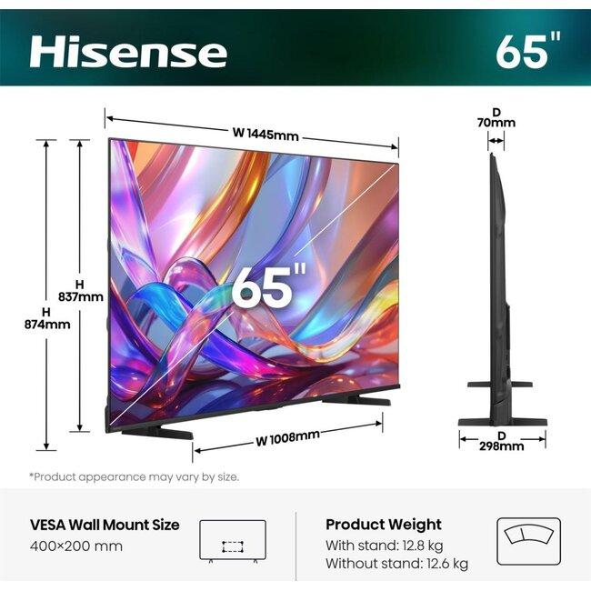 Hisense HISENSE 65Q7S - Ultra HD 4K - QLED-tv - 65 inch