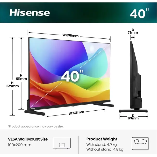 Hisense QLED 40A59S | Smart TV | 40 inch