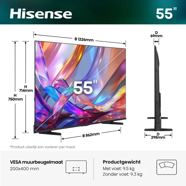Hisense HISENSE 55Q7S - Ultra HD 4K - QLED-tv - 55 inch - 2026