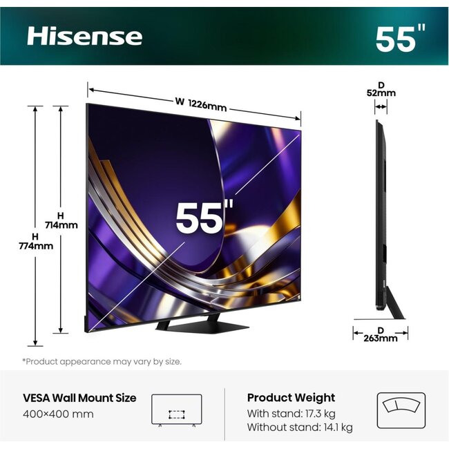 Hisense 55U79S PRO | ULED MiniLED Smart TV 4K | 55 inch | 2026