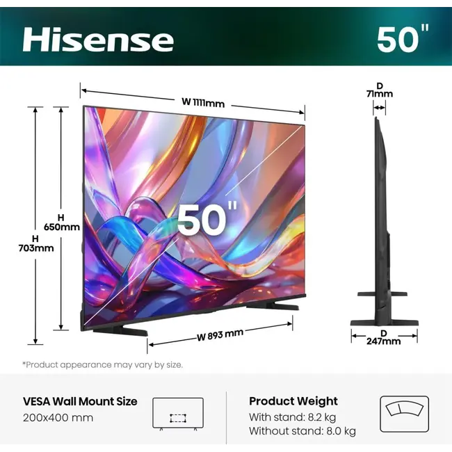 Hisense 50Q7S | Hi-QLED Smart TV 4K 60 Hz | 50 inch |  2026
