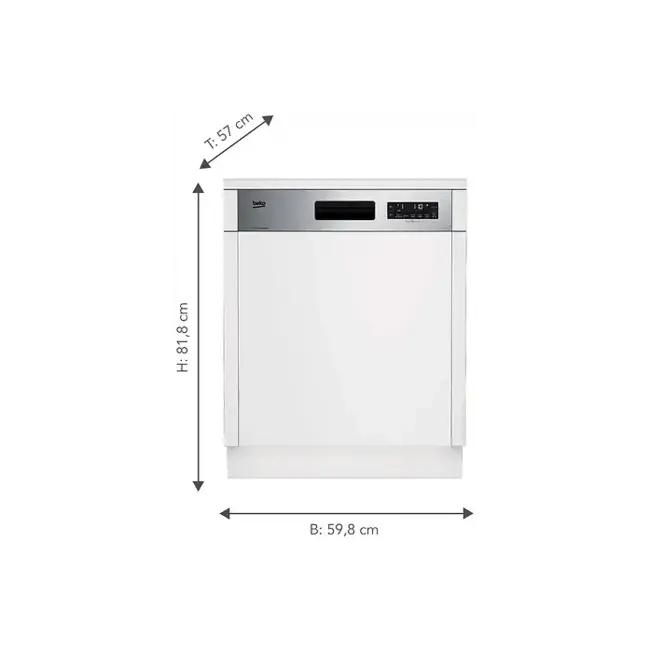 Beko BDSN3844M0X | Half geintrigeerde vaatwasser | C Label