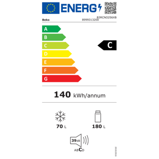 Beko B3RCNO256XB | Koelvriescombinatie | C | Nofrost