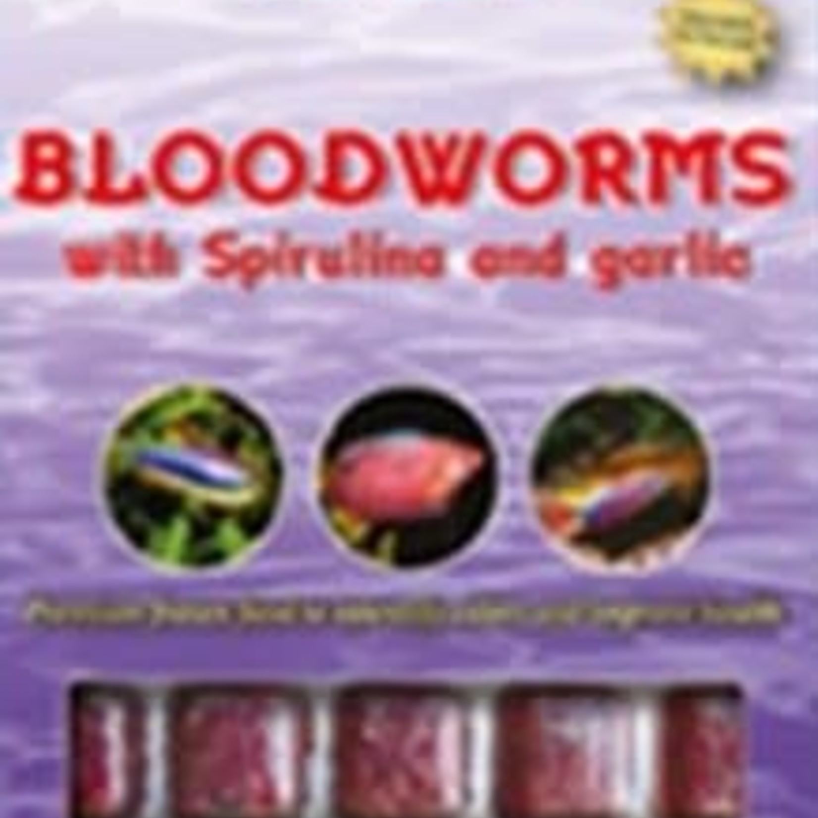 Ocean Nutrition Rode bloedwormen met Spirulina en Knoflook - bevroren 100g