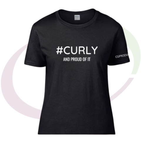 Damesshirt #CURLY and proud of it Damesshirt #CURLY and proud of it