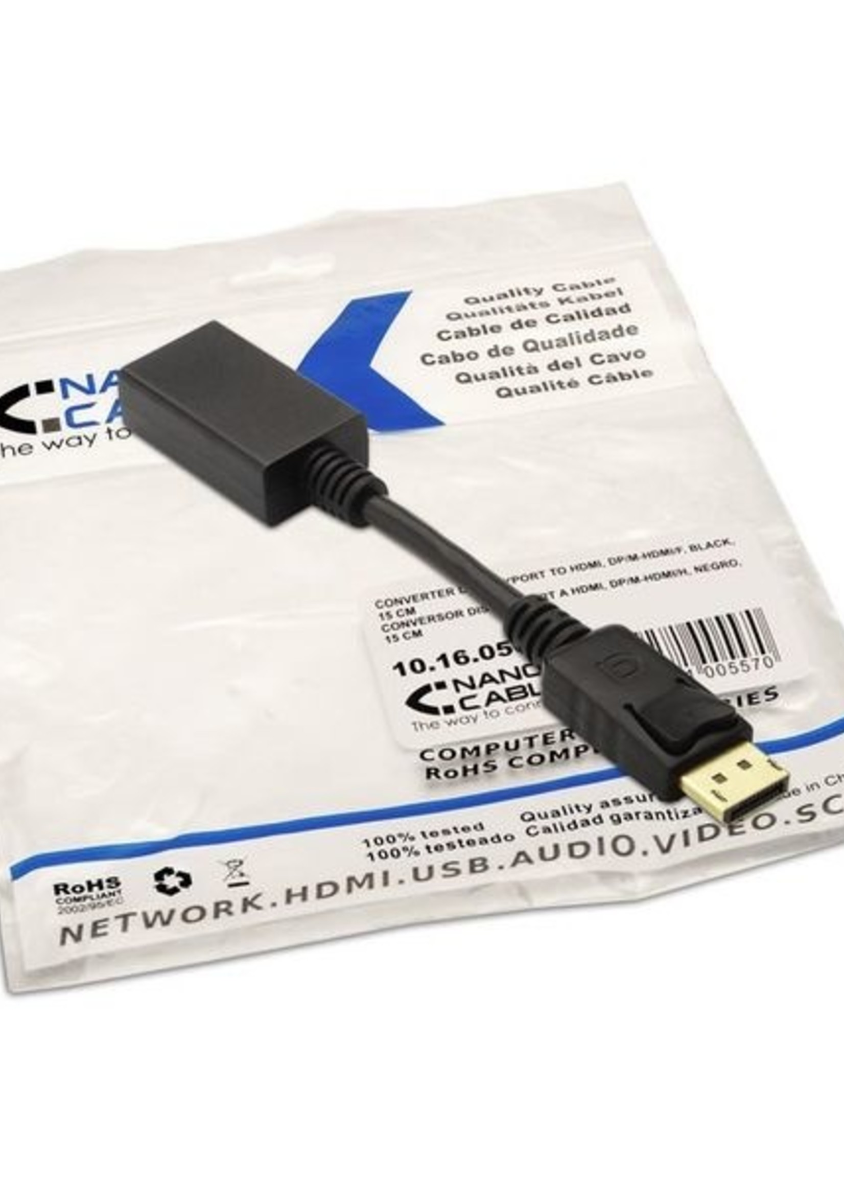 NANOCABLE Adaptador DisplayPort a HDMI NANOCABLE 10.16.0502 15 cm