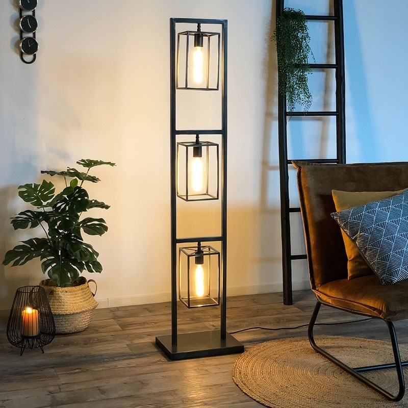 Stehlampe Capital 3-flammig Metall grau - 2 Tage Lieferzeit - Livin24