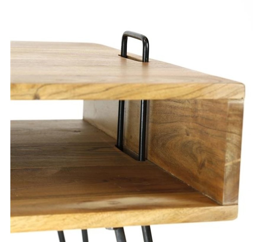 Couchtisch Fiona Akazienholz inkl. Stauraum - Gratis Rückversand - Livin24