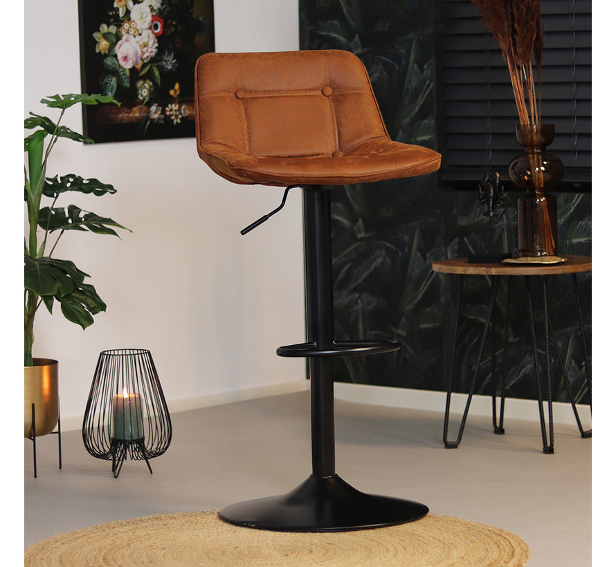 Barhocker Leder Rocky höhenverstellbar cognac - 2 Tage ... Barhocker Leder Rocky höhenverstellbar cognac - 2 Tage ...
