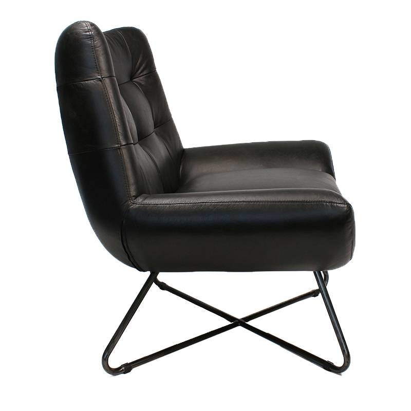 Ledersessel Joa Industrial Design schwarz - Gratis Versand - Livin24