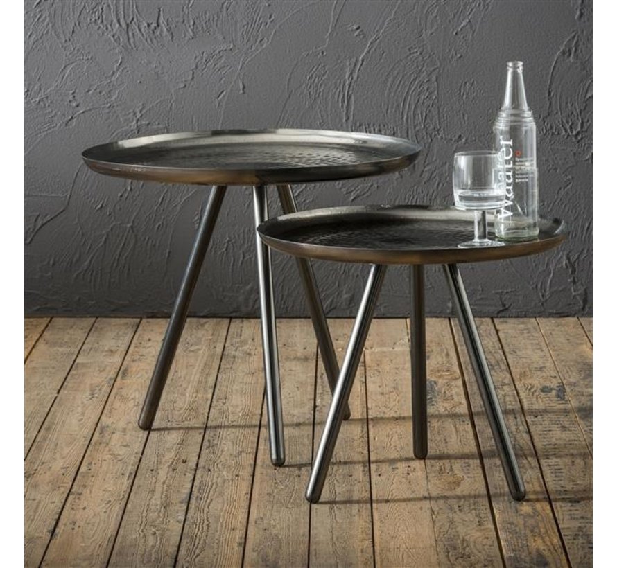 Beistelltisch Set Bay Metall rund (2er Set) - Zahlung auf Rechnung