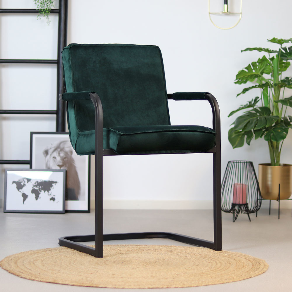 Esszimmerstuhl Samt Chloe dunkelgrün - 2 Tage Lieferzeit - Livin24