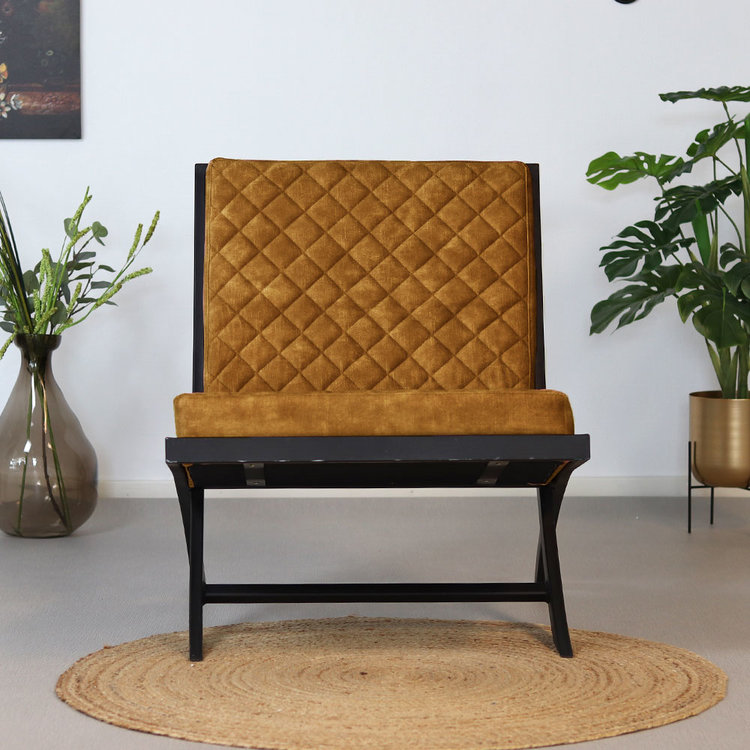 Samt Sessel Madrid Luxury Design ockergelb