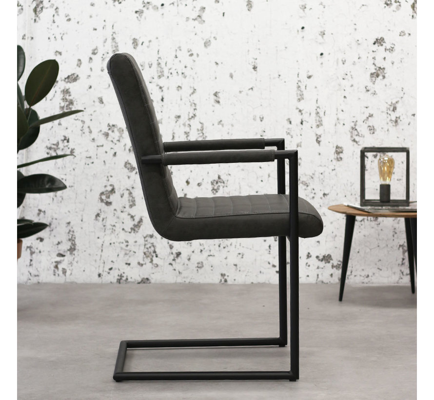 Esszimmerstuhl Kunstleder Ronald anthrazit - Nur 2 Tage Lieferzeit