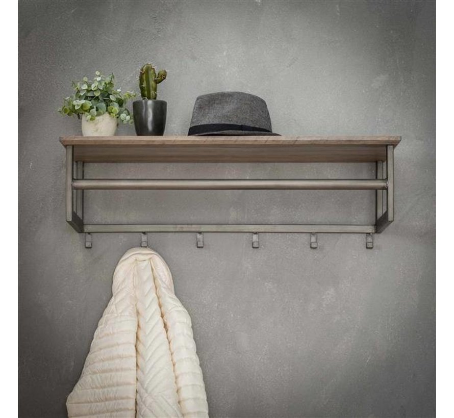 Wandgarderobe Brenda 80 cm 6 Haken mit Hutablage - 2 Tage Lieferzeit