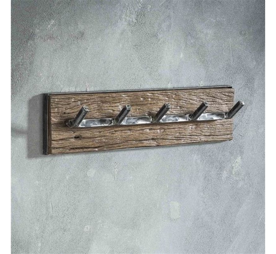 Wandgarderobe Gio Hartholz/Metall 5 Haken - 2 Tage Lieferzeit - Livin24