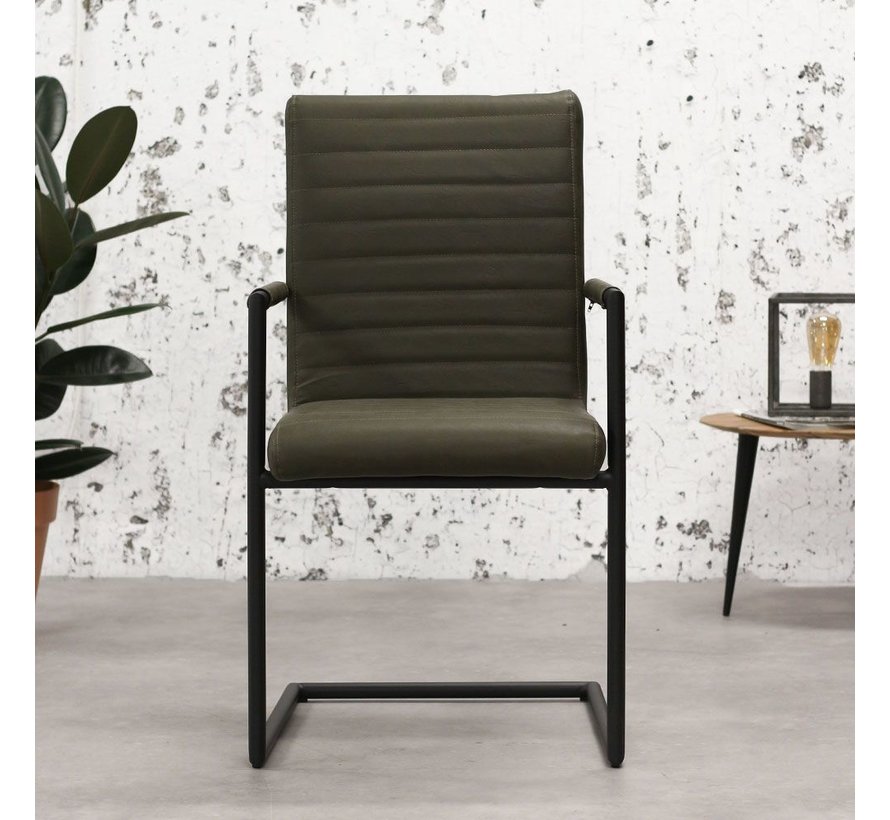 Esszimmerstuhl Kunstleder Ronald grün - Nur 2 Tage ...