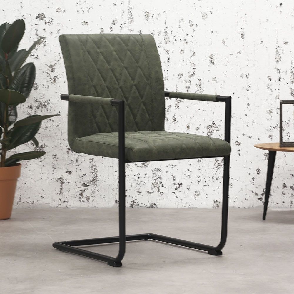 Esszimmerstuhl Kunstleder Rob grün - Kauf auf Rechnung! - Livin24