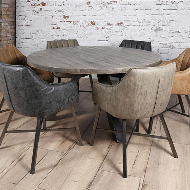 Runder Esstisch Elles aus Mangoholz und Metall - Gratis Versand! - Livin24