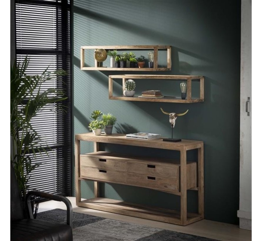 Wandregal Square 1-flammig Mangoholz 100 cm- Gratis Versand! - Livin24