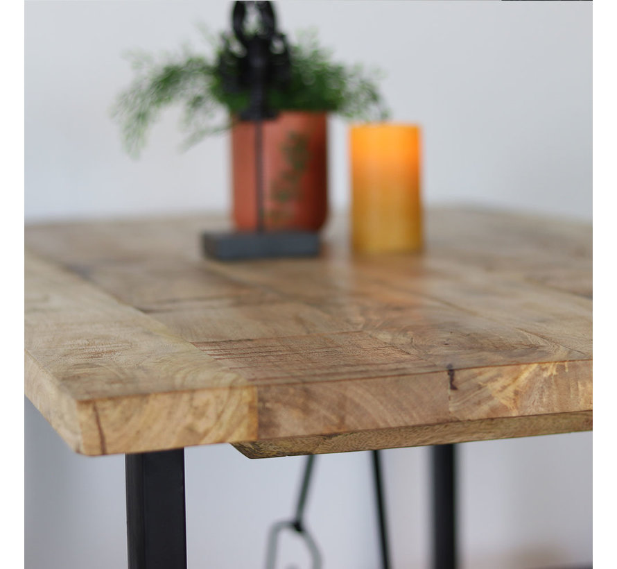 Bartisch Owen Industriedesign Mangoholz 70 x 130 cm - Gratis Versand