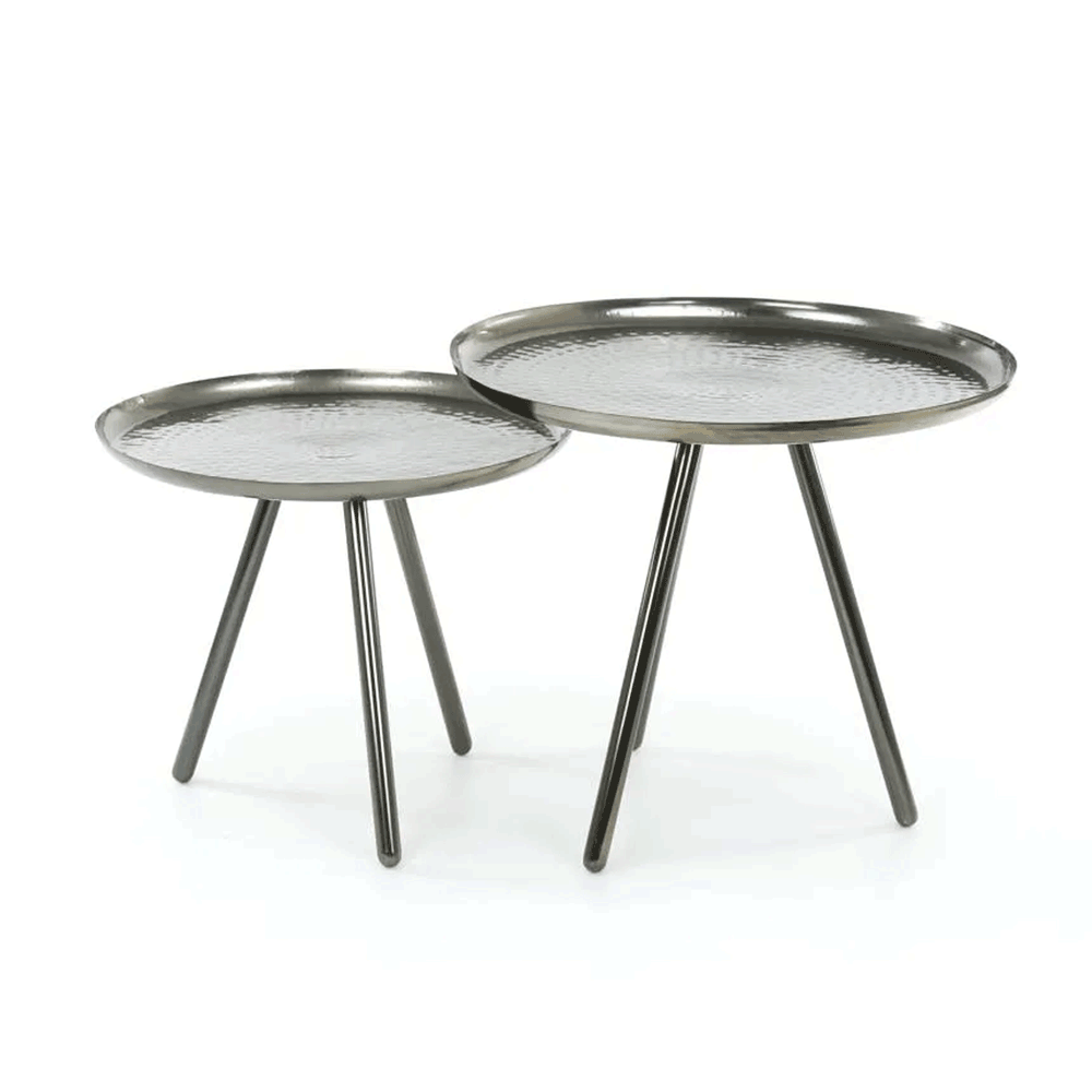 Beistelltisch Set Bay Metall rund (2er Set) - Zahlung auf Rechnung