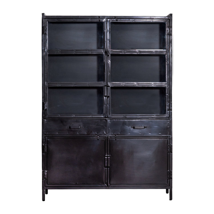 Vitrine Nick Industrial Design Metall 4türig Gratis Versand