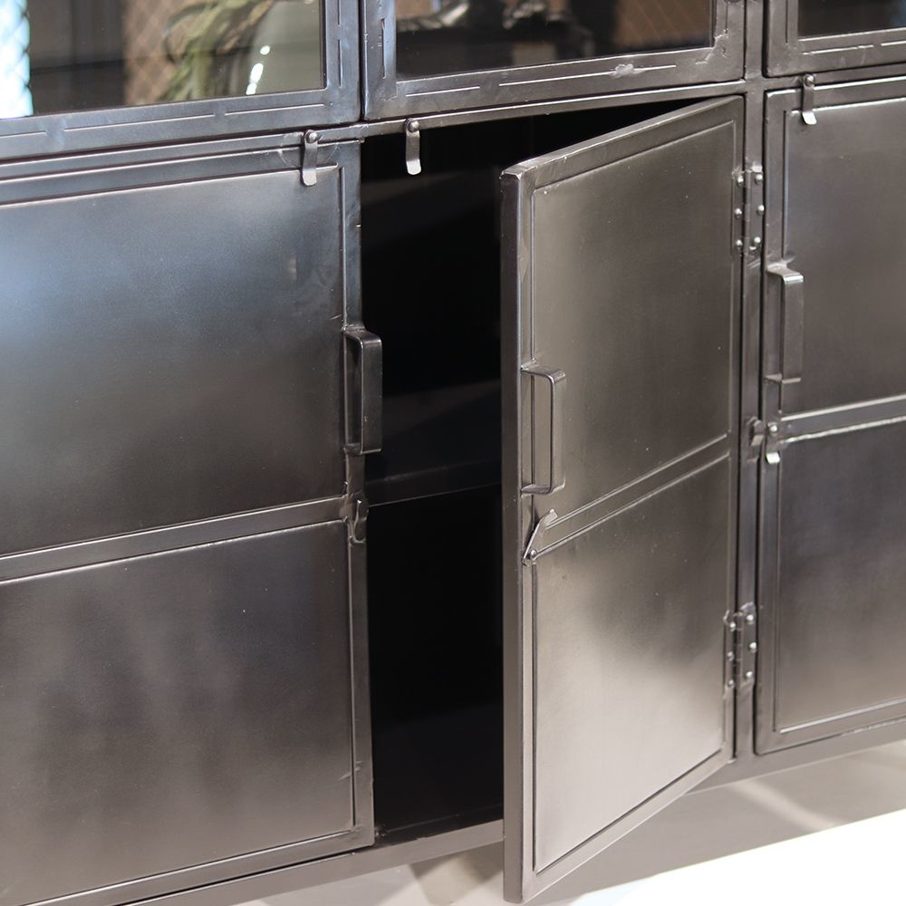 Vitrine Nick Industrial Design Metall 6-türig - Gratis Versand - Livin24