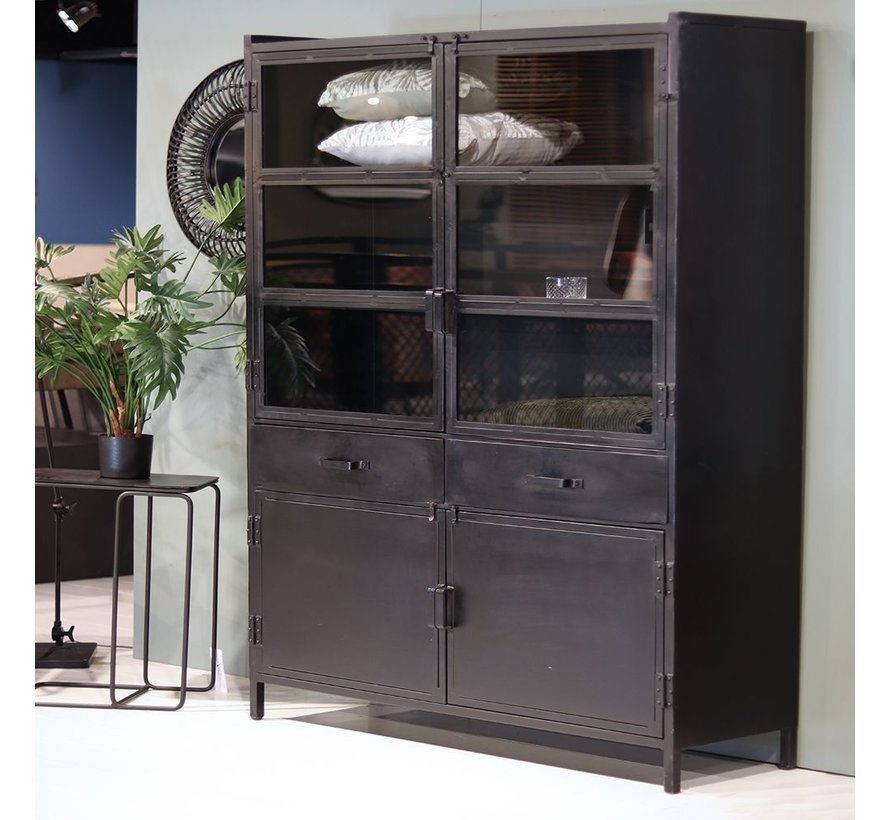 Vitrine Nick Industrial Design Metall 4-türig - Gratis Versand - Livin24
