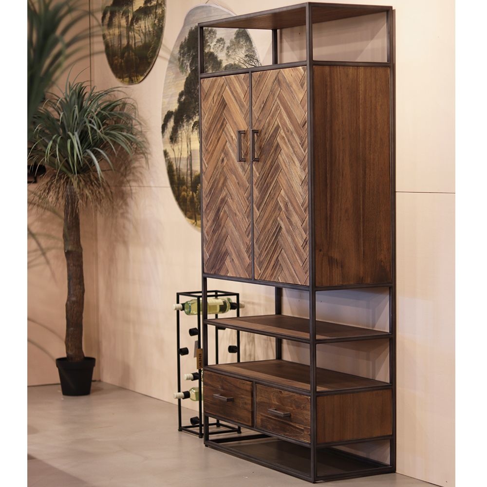 Eleonora Wandschrank Hudson Akazienholz 2 Türen - Gratis Versand - Livin24