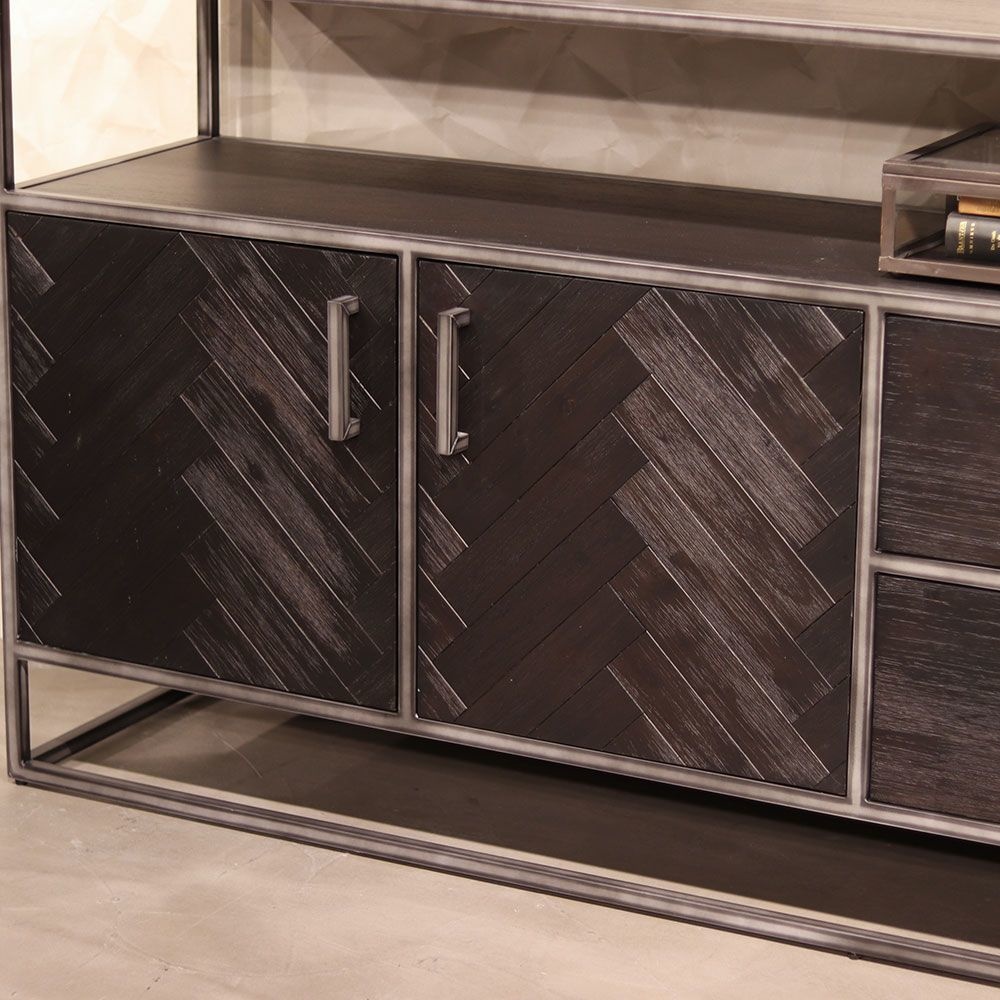 Eleonora Sideboard Hudson Akazienholz schwarz - Gratis Versand - Livin24
