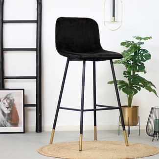 Barhocker Samt Mikky 65 - 78 cm schwarz