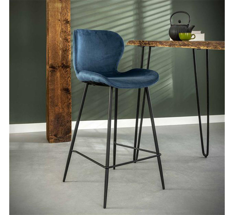 Barhocker Eden Samt blau 67 cm - Gratis versand! - Livin24