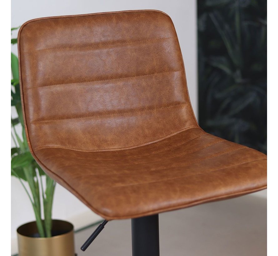 Barhocker Leder Bastan höhenverstellbar cognac - 2 Tage Lieferzeit