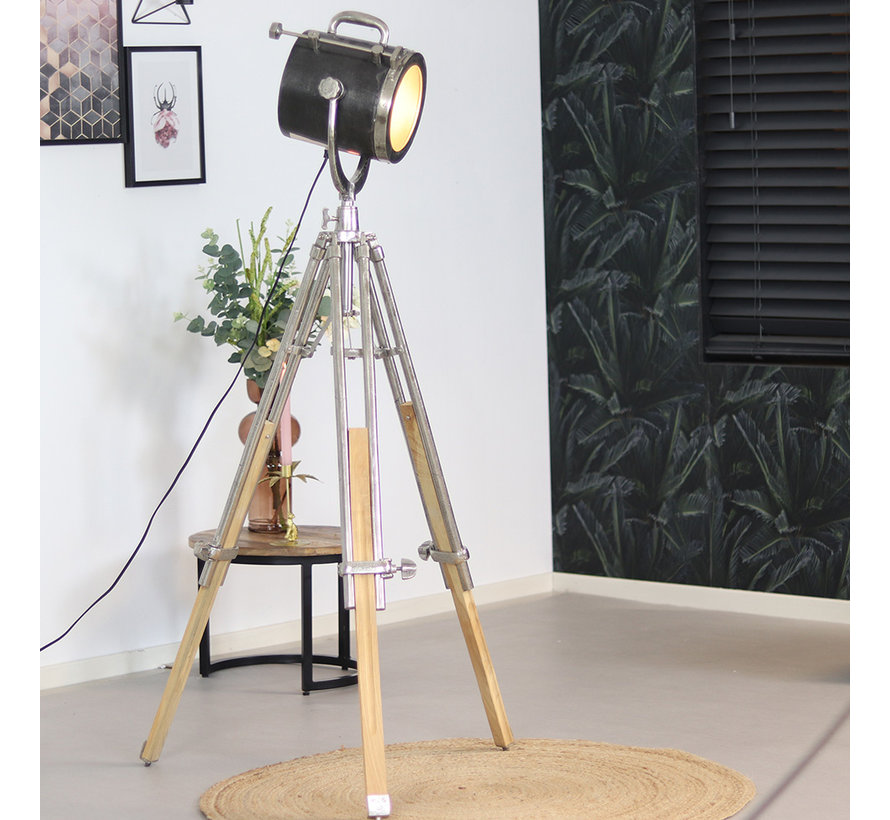 Stehlampe Brooklyn Raw Nickel Industriedesign - 2 Tage Lieferzeit - Livin24