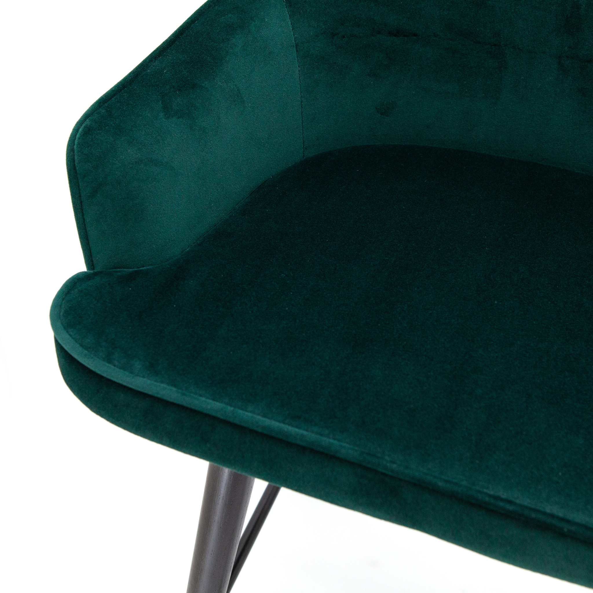 Barhocker Samt Norah mit Armlehne grün 65 cm - 2 Tage Lieferzeit - Livin24