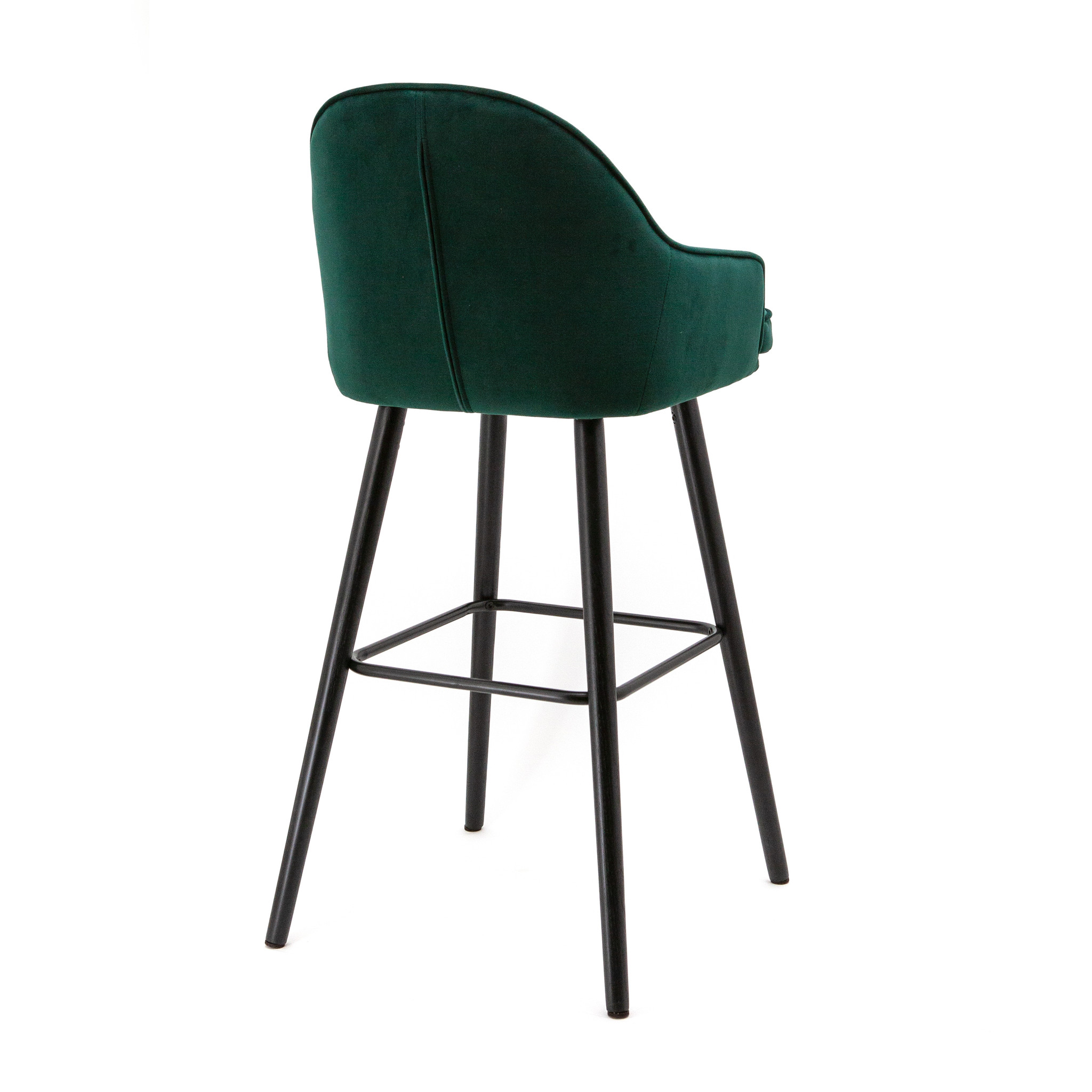 Barhocker Samt Norah mit Armlehne grün 65 cm - 2 Tage Lieferzeit - Livin24