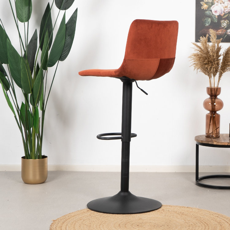 Barhocker Samt Frenkie 60 - 76 cm kupfer
