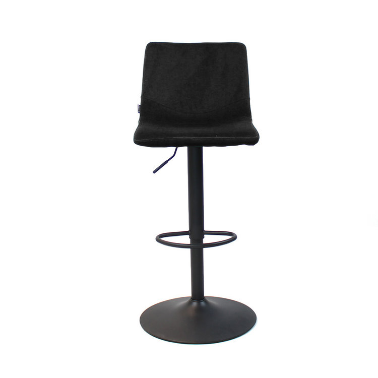 Barhocker Samt Frenkie 60 - 76 cm schwarz