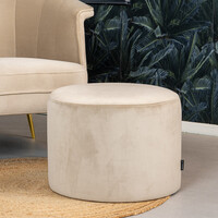 Samt Hocker Anna rund beige