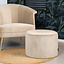Samt Hocker Anna rund beige