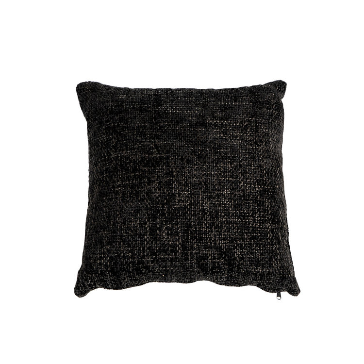 Kissen Feline Chenille Stoff schwarz 45x45 cm